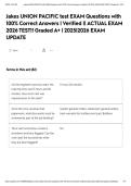 Jakes UNION PACIFIC test EXAM Questions with 100&percnt; Correct Answers &vert; Verified &vert;&vert; ACTUAL EXAM 2026 TEST&excl;&excl; Graded A&plus; &vert; 2025&vert;2026 EXAM UPDATE