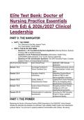 2026&sol;2027 DNP Essentials Test Bank&colon; Zaccagnini 4th Ed & AACN Clinical Leadership 