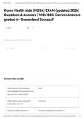 Home Health Aide &lpar;HOSA&rpar; EXAM &lpar;updated 2026&rpar; Questions & Answers &vert; With 100&percnt; Correct Answers graded A&plus; Guaranteed Success&excl;&excl;