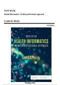 TESTBANK FOR Health Informatics&colon; An Interprofessional Approach 3rd Edition by Lynda R&period; Hardy