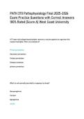 PATH 370 Pathophysiology Final 2025-2026  Exam Practice Questions with Correct Answers  100&percnt; Rated &lpar;Score A&rpar; West Coast University 