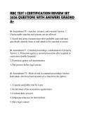 RBC TEST 1 CERTIFICATION REVIEW SET 2026 QUESTIONS WITH ANSWERS GRADED A&plus;