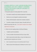 Updated&sol;Latest Florida Dental Laws and Rules Practice Questions with 100&percnt; Correct Answers&period; This comprehensive test bank ensures students are fully prepared for dental licensure and regulatory exams&period; Updated&sol;Latest 2026&ndash;2027 content guarantees a thorough u