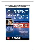 Test bank for CURRENT Medical Diagnosis and Treatment 2023 with test questions and answers graded A&plus;