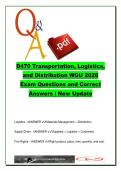 Transportation&comma; Logistics & Distribution &lpar;D470&rpar; &ndash; WGU Exam Prep 400&plus; Questions &vert; Supply Chain&comma; Warehousing&comma; Freight Modes &vert; Western Governors University 2026