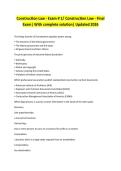 Construction Law - Exam &num; 1&sol; Construction Law - Final Exam&vert; With complete solution&vert; Updated 2026