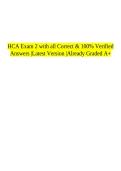 HCA Exam 2 with all Correct & 100&percnt; Verified Answers &vert;Latest Version &vert;Already Graded A&plus;