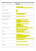 Database Design Exam 1 &ndash; Complete Study Guide&comma; Key Concepts & Practice Question&period;