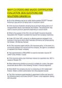 NAVY CS STOCKS AND SAUCES CERTIFICATION EVALUATION 2026 QUESTIONS AND SOLUTIONS GRADED A&plus;
