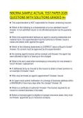 NBCRNA SAMPLE ACTUAL TEST PAPER 2026 QUESTIONS WITH SOLUTIONS GRADED A&plus;