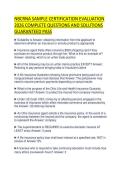 NBCRNA SAMPLE CERTIFICATION EVALUATION 2026 COMPLETE QUESTIONS AND SOLUTIONS GUARANTEED PASS