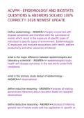 ACVPM - EPIDEMIOLOGY AND BIOSTATS QUESTIONS & ANSWERS SOLVED 100&percnt; CORRECT&excl;&excl; 2026 NEWEST UPDATE