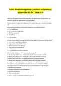 Public Works Management Questions and answers&vert; Updated RATED A&plus; &vert; NEW 2026