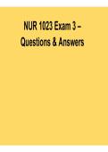 NUR1023 Exam 3 Questions and Answers Complete Study Guide Nursing Test Bank 2025&sol; 2026