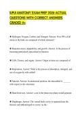 IUPUI ANATOMY EXAM PREP 2026 ACTUAL QUESTIONS WITH CORRECT ANSWERS GRADED A&plus;