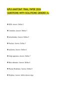 IUPUI ANATOMY FINAL PAPER 2026 QUESTIONS WITH SOLUTIONS GRADED A&plus;