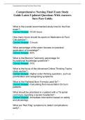 Comprehensive Nursing Final Exam Study Guide Latest Updated Questions With Answers Sure Pass Guide&period;