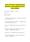 Chem 210 Exam 5 Detailed Study  Questions with Verified Answers &vert;  Latest Edition