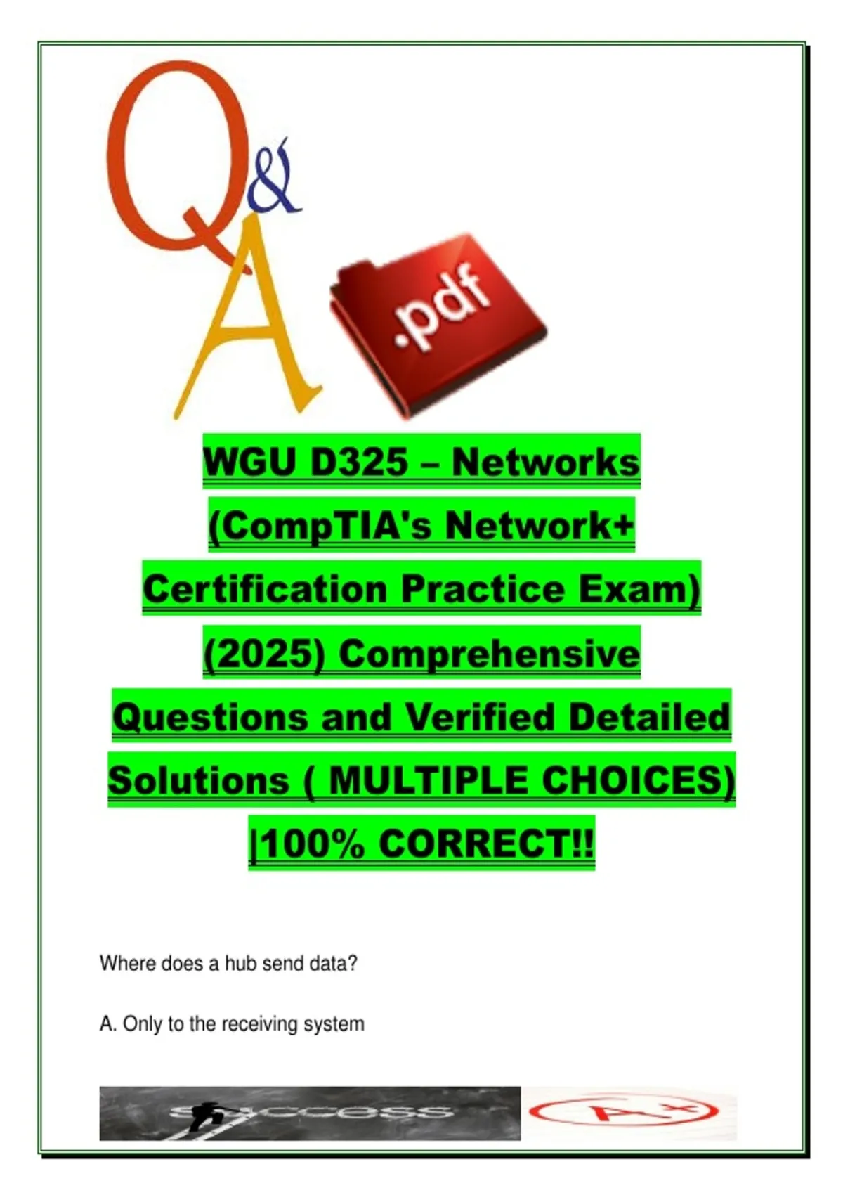 Network Fundamentals (D325) – WGU Exam Prep 260 Questions | TCP/IP ...