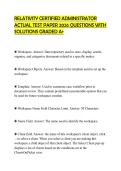 RELATIVITY CERTIFIED ADMINISTRATOR ACTUAL TEST PAPER 2026 QUESTIONS WITH SOLUTIONS GRADED A&plus;