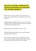 RELATIVITY CERTIFIED ADMINISTRATOR CERTIFICATION REVIEW 2026 QUESTIONS WITH ANSWERS GRADED A&plus;