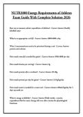 NUTR3000 Energy Requirements of Athletes Exam Guide With Complete Solution 2026
