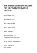 NGN NCLEX 204 CERTIFICATION EVALUATION TEST 2026 FULL SOLUTION QUESTIONS GRADED A&plus;