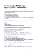 Communication NCLEX Style Questions with Correct Answers