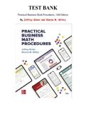 Test Bank for Practical Business Math Procedures 14th Edition By Jeffrey Slater and Sharon M&period; Wittry&comma; Chapter 1-22 &vert; All Chapters