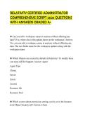 RELATIVITY CERTIFIED ADMINISTRATOR COMPREHENSIVE SCRIPT 2026 QUESTIONS WITH ANSWERS GRADED A&plus;