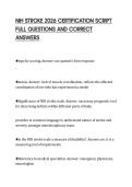 NIH STROKE 2026 CERTIFICATION SCRIPT FULL QUESTIONS AND CORRECT ANSWERS