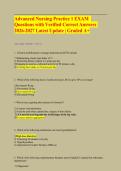 Advanced Nursing Practice 1 EXAM Questions with Verified Correct Answers  Latest Update &vert; NSG 6001 Week 1-5 Midterm & Final Exam &vert; Complete Test Bank Graded A&plus;