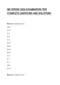 NIH STROKE 2026 EXAMINATION TEST COMPLETE QUESTIONS AND SOLUTION
