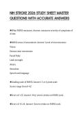 NIH STROKE 2026 STUDY SHEET MASTER QUESTIONS WITH ACCURATE ANSWERS