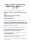 GENERAL PSYCHOLOGY EXAM 1 QUESTIONS WITH DETAILED ANSWERS