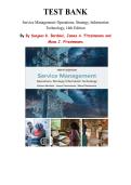 Test Bank for Service Management&colon; Operations&comma; Strategy&comma; Information Technology 10th Edition By Sanjeev K&period; Bordoloi&comma; James A&period; Fitzsimmons&comma; Chapter 1-16 &vert; All Chapters
