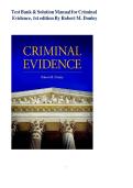 Test Bank & Solution Manual for Criminal Evidence&comma; 1st edition By Robert M&period; Donley