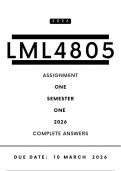 LML4805 Assignment 1 Answers - Semester 1 &comma; 2026 &vert; Due Date 10 March 2026