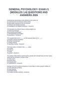GENERAL PSYCHOLOGY- EXAM &num;1 &lpar;MODULES 1-6&rpar; QUESTIONS AND ANSWERS 2026