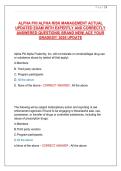 ALPHA PHI ALPHA RISK MANAGEMENT ACTUAL   UPDATED EXAM WITH EXPERTLY AND CORRECTLY  ANSWERED QUESTIONS&vert; BRAND NEW&vert; ACE YOUR  GRADES&excl;&excl;&excl; 2026 UPDATE