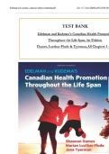 TEST BANK For Edelman and Kudzma's Canadian Health Promotion Throughout the Life Span&comma; 1st Edition by Dames&comma; Luctkar-Flude & Tyerman&comma; Verified Chapters 1 - 25&comma; Complete Newest Version