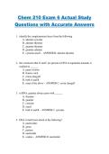 Chem 210 Exam 6 Actual Study  Questions with Accurate Answers
