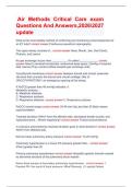Air Methods Critical Care exam  Questions And Answers&comma;20262027  update  