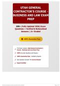 Utah General Contractor-s Course - Business and Law Exam Prep 200&plus; &lpar;Fully Updated 2026&rpar; Exam Questions &plus; Verified & Rationalized Answers   A&plus; Graded