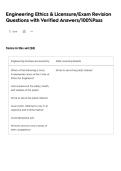 Engineering Ethics & Licensure&sol;Exam Revision Questions with Verified Answers&sol;100&percnt;Pass