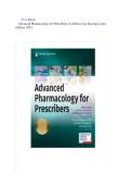 Test Bank For Advanced Pharmacology for Prescribers 1st Edition by Brent Q&period; Luu&comma; Gerald Kayingo&comma; Virginia McCoy Hass Chapter 1-36 Complete Guide&period;