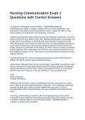 Nursing Communication Exam 1 Questions with Correct Answers
