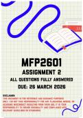 MFP2601 Assignment 2 Memo &vert; Due 26 March 2026