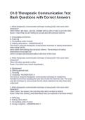 Ch 8 Therapeutic Communication Test Bank Questions with Correct Answers