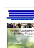 TEST BANK FOR Health Assessment for Nursing Practice 8th Edition by Susan Fickertt Wilson PhD RN &lpar;Author&rpar;&comma; Jean Foret Giddens PhD RN FAAN ANEF &lpar;Author&rpar; ISBN978-0443124433 COMPLETE GUIDE WITH RATIONALES 100&percnt; VERIFIED A&plus; GRADE ASSURED&excl;&excl;&excl;&excl;NEW LATEST UPDATE&excl;&excl;